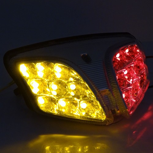 Clear Chrome Led Integrated Blinker Taillight For SUZUKI GSXR 600 750 1000 SV650 - Picture 7 of 8