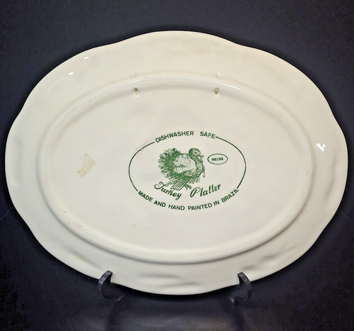 Plato de pavo de 17,5" pintado a mano American Heritage de colección, ironstone-ware, BRASIL - Imagen 4 de 8