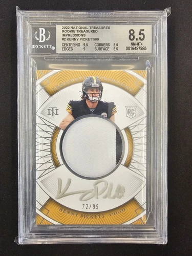 2022 National Treasures Kenny Pickett Rookie Patch Auto #TI-KPI  72/99 BGS 8.5