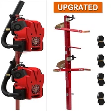 2 Backpack Blower Holder Rack Leaf Blower Red Rack for Open Landscaping Trailer