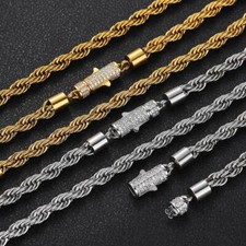 18K Gold Plated Stainless Steel Rope Chain Necklace Bracelet Jewelry Accessories