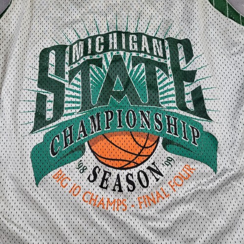 Reebok Michigan State Spartans Basketball Jersey Large Big 10 Champs Reversible - Picture 8 of 16