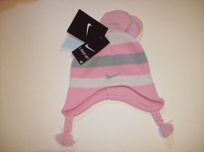 Nike Hat Mitten Set 2pc Girls Cold Weather Knit Perfect Pink Glitter 12-24 New