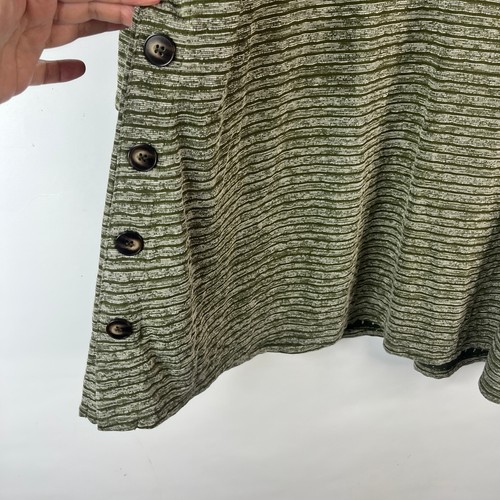 Rose + Olive Womens Tunic Top Size 2X Green Striped Side Buttons 3/4 Sleeve - Picture 6 of 10