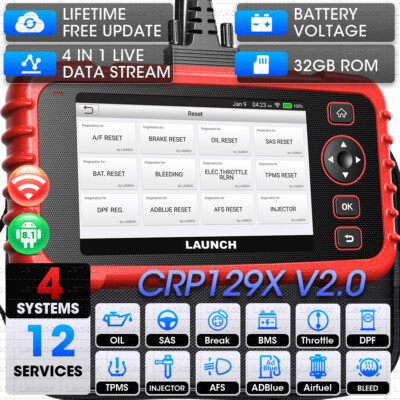 2025 Launch CRP129X V2.0 Elite Diagnosegerät Auto OBD2 Scanner TPMS EPB SAS ABS