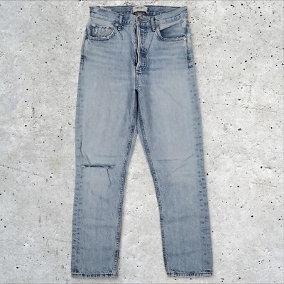 Agolde Riley High Rise Crop Jeans Size 24 Button Fly Ankle