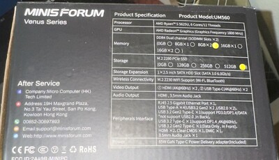 Minisforum Um560 512GB Ssd 16gb Ram Ryzen 5 | eBay