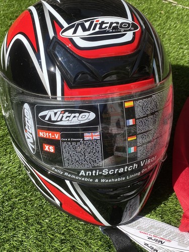 Nitro N311-V Full Face Motorcycle Motorbike Helmet ACU Gold, Size XS New - Picture 2 of 8