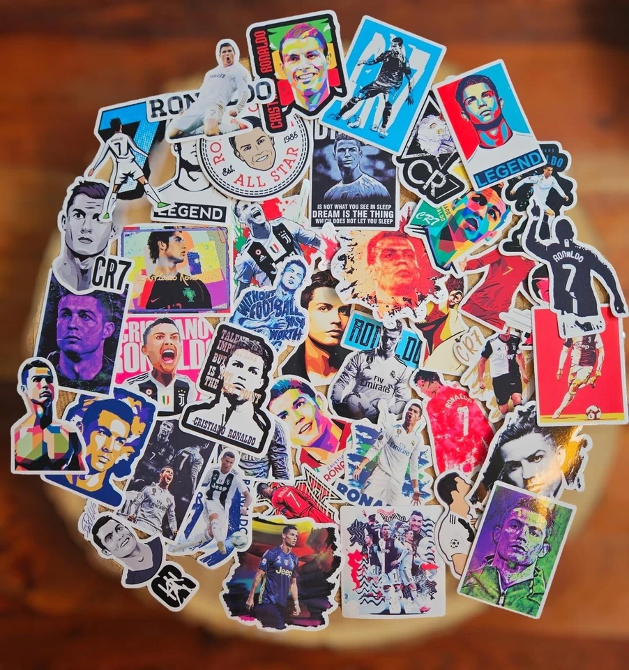 MARKENLOS 🍀 50 adesivi sticker design Cristiano Ronaldo per es. laptop skateboard