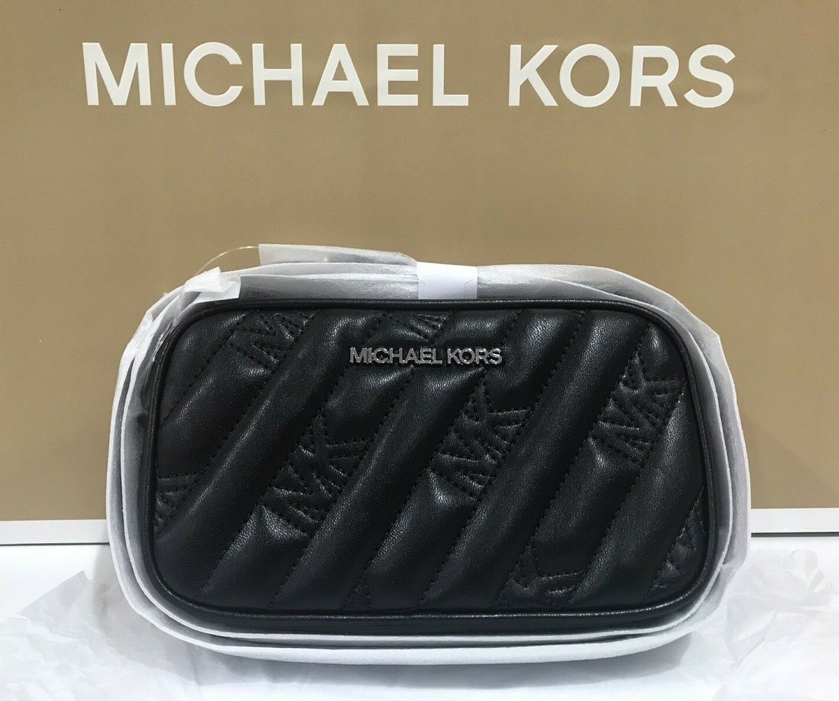マイケルコース　ROSE BELT BAG MICHAEL KORS Rose Logo Quilted Belt Bag/Fanny Pack Black