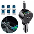 4In1 150W Chargeur De Voiture Rétractable Câble Usb Type C Pour Téléphone /