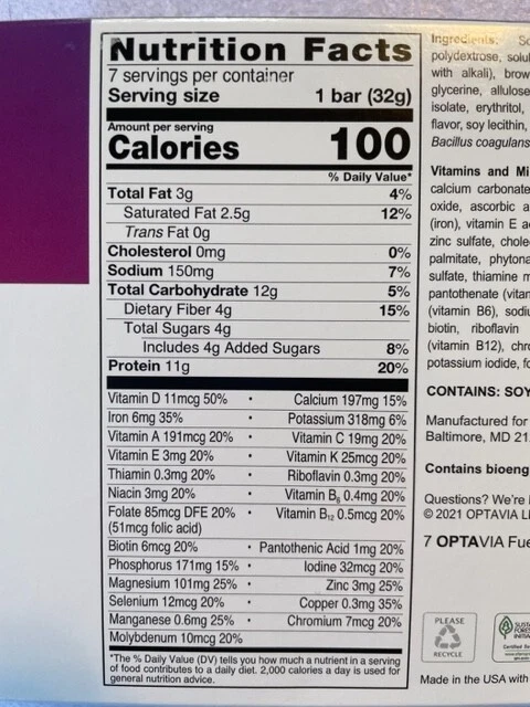 Optavia Drizzled Chocolate Fudge Crisp Bar - 7 Bars - New - Exp 2/13/26 - Image 3 of 4