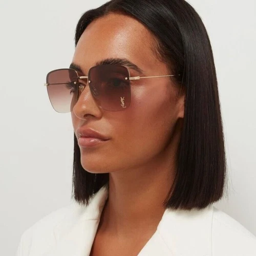 Gafas de sol Saint Laurent SL 312 M 008 dorado marrón degradado logotipo YSL para mujer - Foto 6 de 7