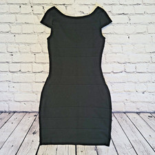 Express Back Cut-Out Ponte Knit Banded Sheath Bodycon Mini Dress Black sz 0