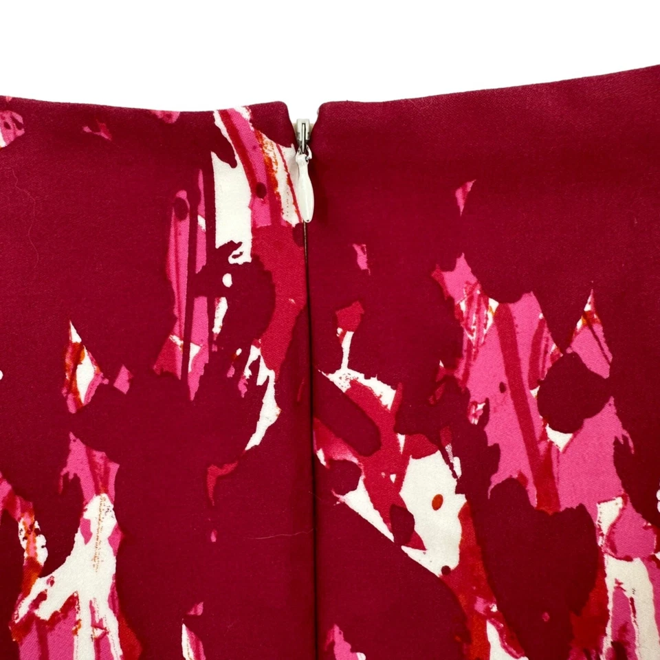 Vestido Eliza J Nueva York Cuello Barco Línea A Cóctel Mini Rojo y Blanco Fiesta Talla 8 Foto 3 de 4