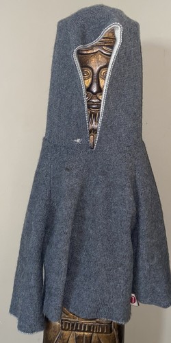 eouf nyc sweater 100% Alpaca Dove White Reversible Gray 4 Unisex Made in Bolivia - Picture 6 of 11
