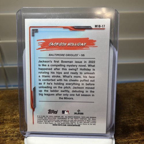 Jackson Holliday 2024 Bowman RC My 1st Bowman Mega MOJO Refractor #M1B-17 Oriole - Picture 2 of 2