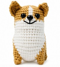 Kit de ganchillo Corgi para perros principiantes amigurumi hágalo usted mismo conjunto con video tutorial