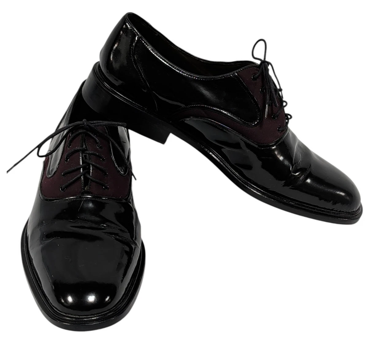 Mezlan Tuxedo Spanish Black Patent Leather Lace Up Shoes - Size 7.5 Mezlan Oxford Patent Leather Upper Dress Shoes for Men for  main image 4