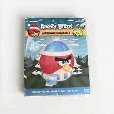 Gemmy Angry Birds Christmas Airblown Inflatable 2.8 Red With Hat And Scarf  2013