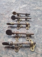 5 x old Vintage Brass sash Window locks