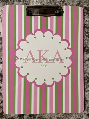 AKA Sorority Lightweight Pink & Green Logo Clipboard! MZZ8