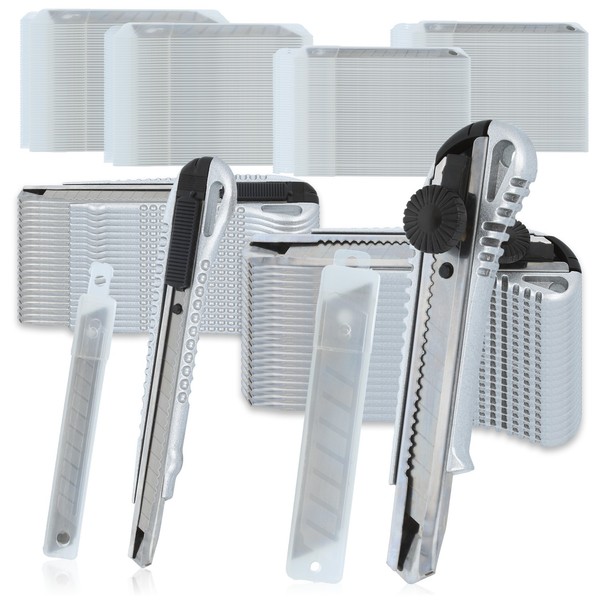 40X Cuttermesser Mit Ersatzklingen - Teppichmesser Mit Aluminiumgriff-image