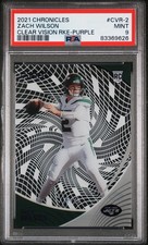 2021 Panini Chronicles Clear Vision Rookies Zach Wilson RKE Purple #CVR-2 PSA 9