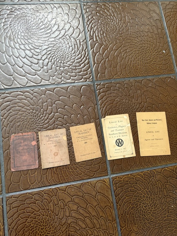 5 New York, Ontario, and Western (NYO&W) Lineal Lists, RARE and OLD