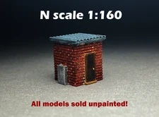 N Scale (1:160)  TWO (2) trackside structures - UNPAINTED, NOT A  TOY!