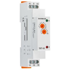 Baomain Multi-Function Time Relay, 16A/AC250V, Delay ON SPDT, DIN Rail Mounting