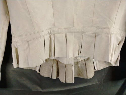 Metrostyle Jacket Womens 12 White Leather Moto Coat New NWT Light Discoloration* - Picture 22 of 24