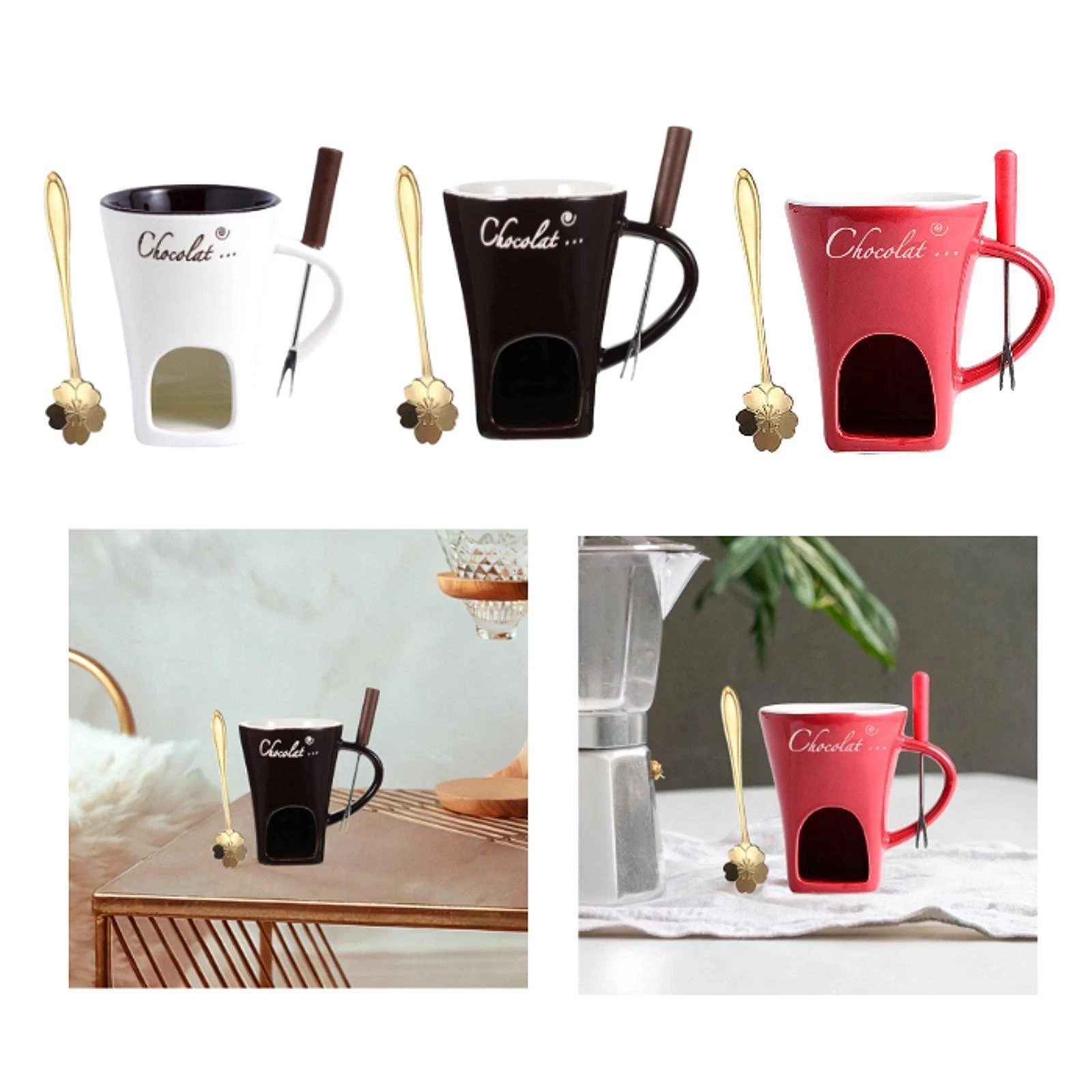 Chocolate Fondue Mug Fondue Warmer Mug Cheese Butter Warmer Melting Mug Dining
Opens in a new window