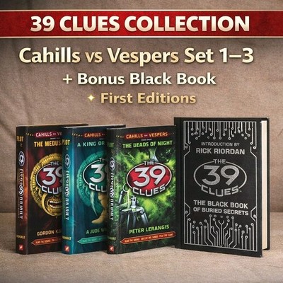 39 Clues Cahills vs Vespers 1-3 + Black Book Buried Secrets 1st Edition No Cards