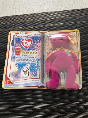 Millennium the Bear 2000 McDonalds Ty Teenie Beanie Baby Happy Meal MINT NIP