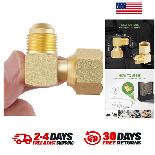 3/8 Inch Brass Flare Elbow Fitting with Female Swivel to Male Flare for Gas and