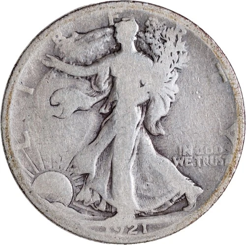 1921-S US Walking Liberty Half Dollar - About Good Condition