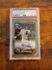 2024 Topps Chrome Sapphire Jasson Dominguez Gold Refractor Auto /50 Psa 10