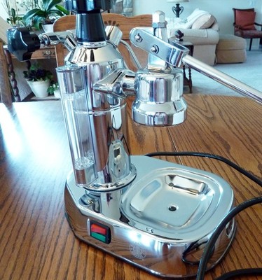 c.1995 Mint in Box La Pavoni Europiccola Lever Espresso Machine, Chrome, Italy