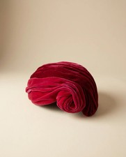 Vintage Red Velvet Turban Hat 1950s Velvet Cocktail Hat Sculptural Rose