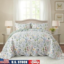 Multipurpose Lightweight Floral Quilt Set Soft Microfiber Bedding Cozy Sleep New
