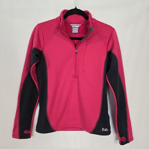Rab, Rab Powerstretch Half Zip Polartec Long Sleeve Women's M Pink Gray Fleece Layer