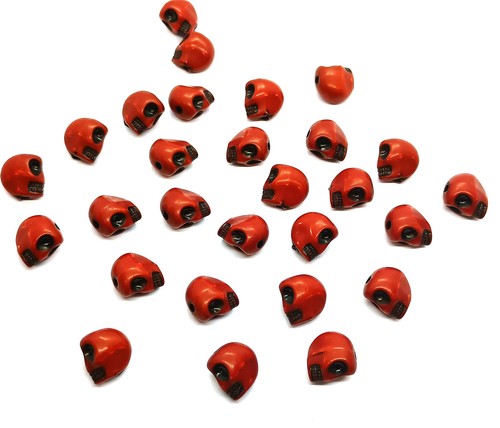 25 cuentas acrílicas calavera gótica multicolor 12x12 mm hágalo usted mismo manualidades de Halloween - Imagen 19 de 33