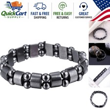 Elegant Hematite Magnetic Bracelet for Men  Women - Adjustable Wellness Jewelry