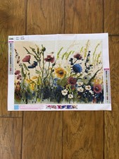 Completed Wildflowers Diamond Art Painting 12 x 15.75