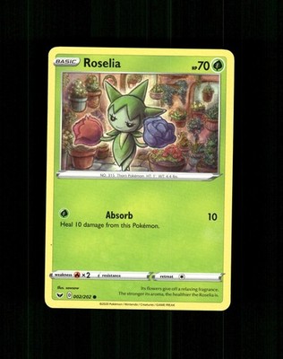 Roselia 002/202 Common Sword & Shield Pokemon Near Mint