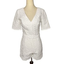 Lilly Pulitzer ZINA Romper White Pineapple Stretch Jacquard Sz 00 Bridal Resort