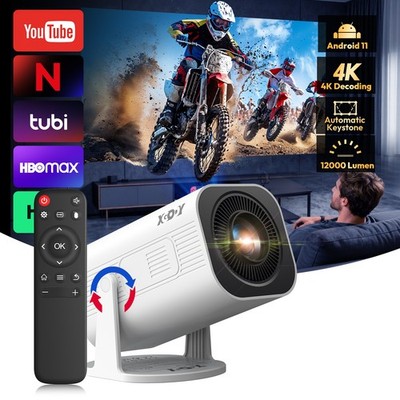 Beamer Projektor 4K UHD WiFi 12000 Lumen Heimkino Mini Tragbar Android 11.0