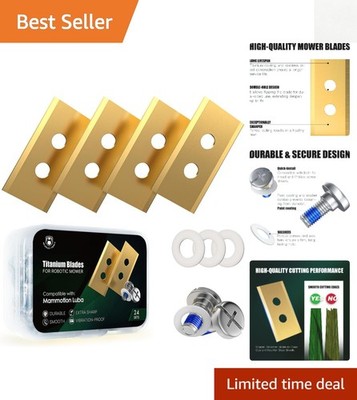 24 Titanium Replacement Blades for Mammotion Luba & Yuka Robotic Mowers