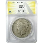 1921 High Relief Peace Silver Dollar EF 40 ANACS $1 Coin SKU:I25674
